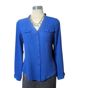Report Collection Vibrant Blue Button-Down Shirt
